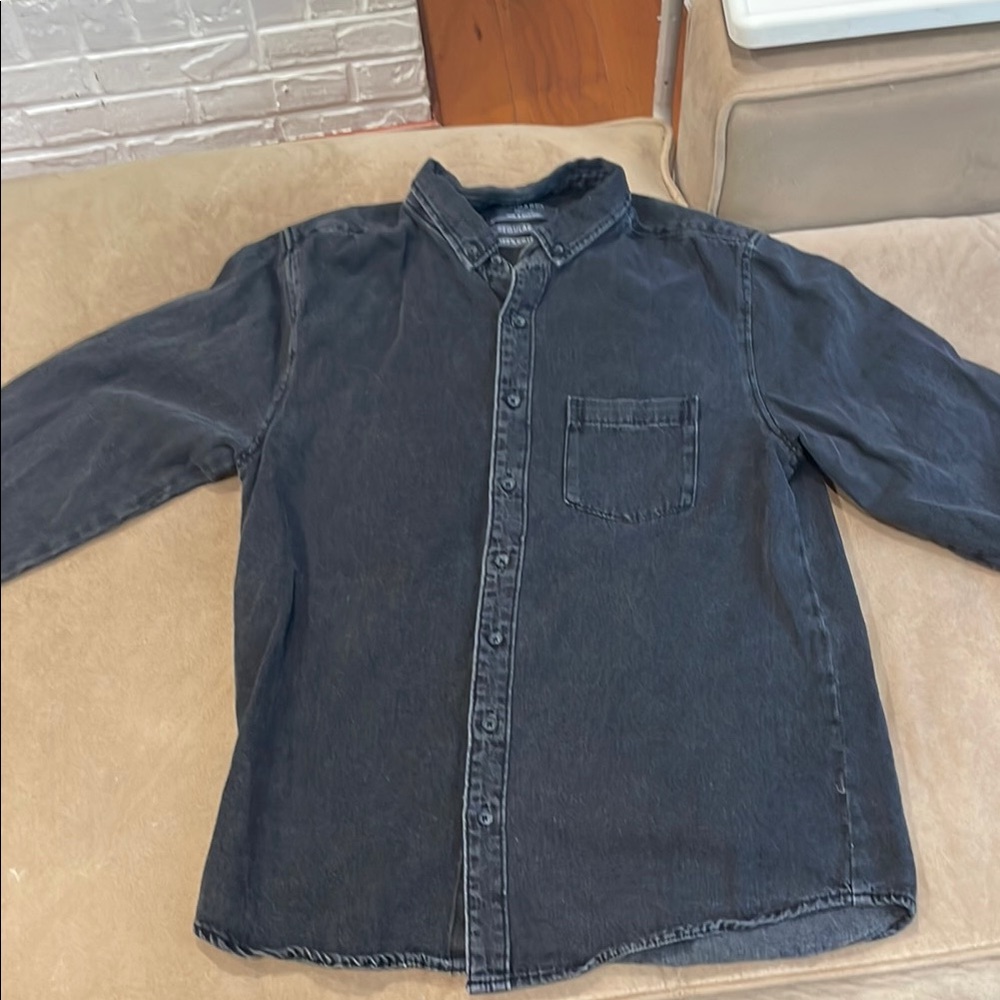 Dark Gray Button-Up Shirt